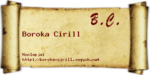 Boroka Cirill névjegykártya